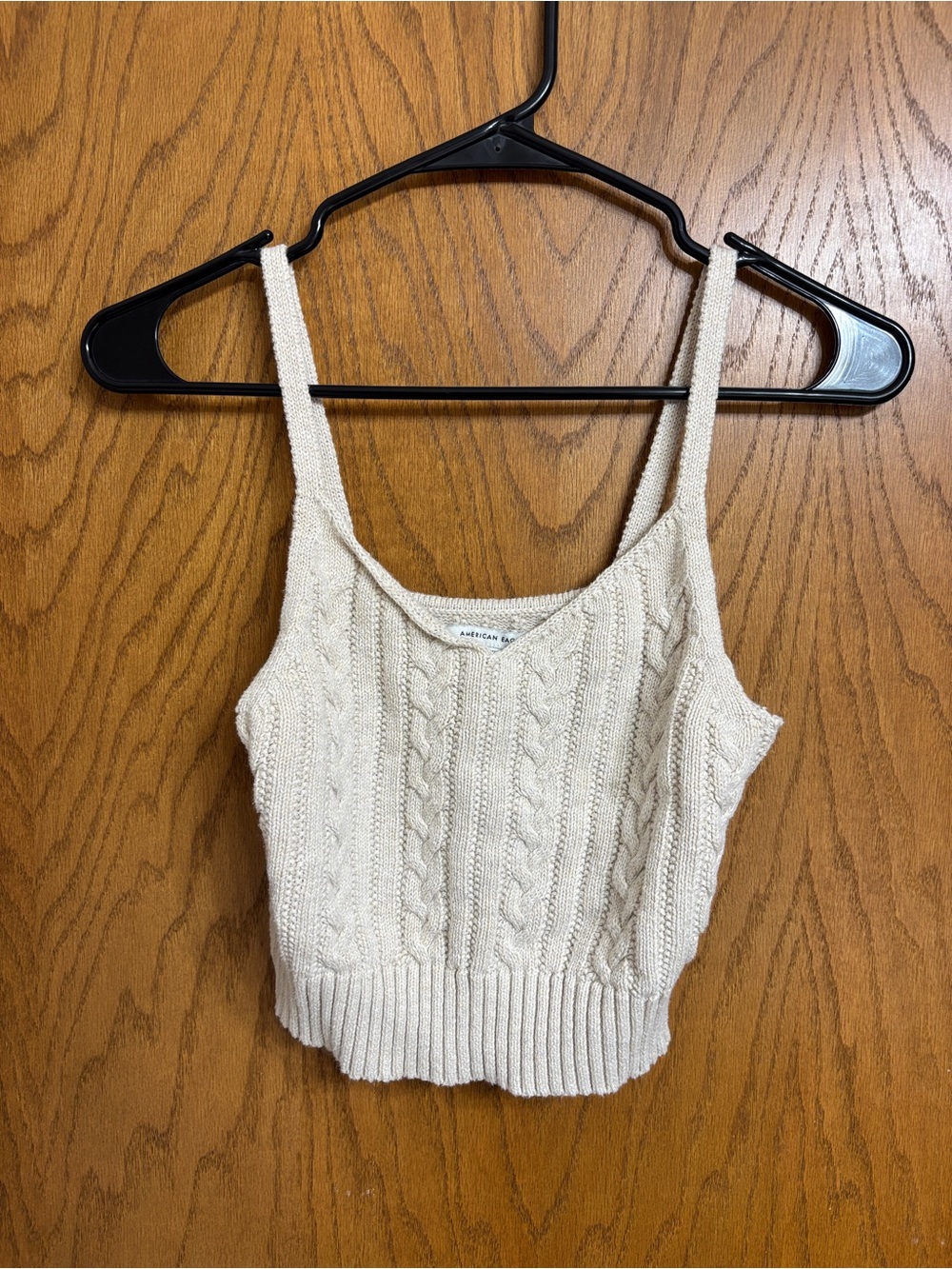 American Eagle Outfitters Cream Cable Knit Tank